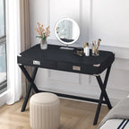 Bureau d'ordinateur avec tiroirs, plateau en MDF et pieds en bois massif, 106,7 cm (L) x 60,6 cm (l) x 76,2 cm (H), 1 place, Blanc/Bleu/Rouge/Noir