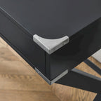 Bureau d'ordinateur avec tiroirs, plateau en MDF et pieds en bois massif, 106,7 cm (L) x 60,6 cm (l) x 76,2 cm (H), 1 place, Blanc/Bleu/Rouge/Noir