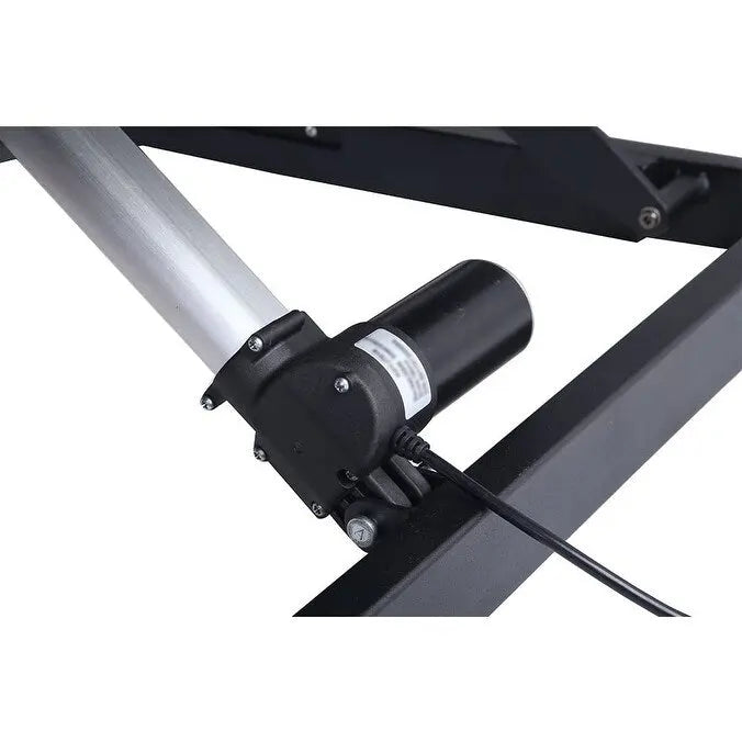 Rehausseur de bureau assis-debout électrique, marron/noir/blanc, surface 91x61 cm, port USB, sans montage