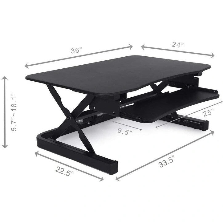 Rehausseur de bureau assis-debout électrique, marron/noir/blanc, surface 91x61 cm, port USB, sans montage