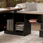 Bureau de télétravail réglable en hauteur avec rangements, 160 cm (L), 75-115 cm (H), armoire et tiroirs, 2 coloris