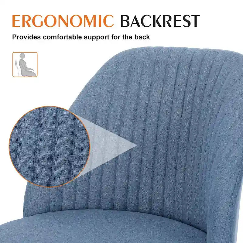 Chaise de bureau sans accoudoirs avec roulettes réglables pivotantes pour petits espaces