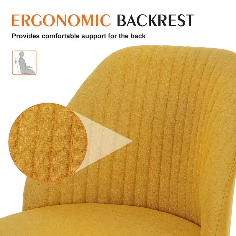 Chaise de bureau sans accoudoirs avec roulettes réglables pivotantes pour petits espaces