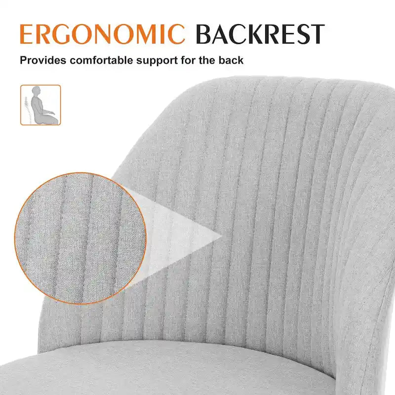 Chaise de bureau sans accoudoirs avec roulettes réglables pivotantes pour petits espaces