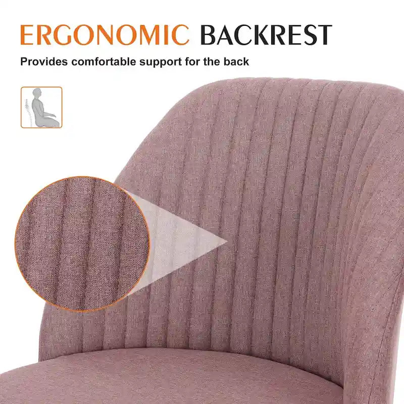 Chaise de bureau sans accoudoirs avec roulettes réglables pivotantes pour petits espaces