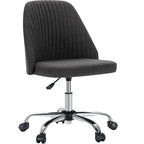 Chaise de bureau sans accoudoirs avec roulettes réglables pivotantes pour petits espaces