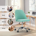 Chaise de bureau sans accoudoirs avec roulettes réglables pivotantes pour petits espaces
