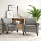 Fauteuil d'appoint en similicuir, marron/noir/gris, accoudoirs arrondis, clous décoratifs, lot de 2, 2 places