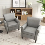 Fauteuil d'appoint en similicuir, marron/noir/gris, accoudoirs arrondis, clous décoratifs, lot de 2, 2 places