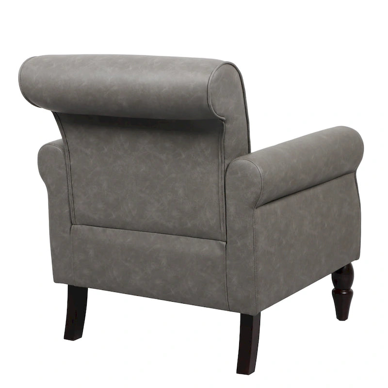 Fauteuil d'appoint en similicuir, marron/noir/gris, accoudoirs arrondis, clous décoratifs, lot de 2, 2 places