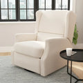 Fauteuil inclinable manuel à oreilles, pivotant et coulissant, crème/gris clair/gris foncé, 3 positions, 1 place