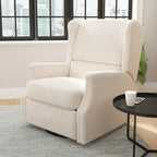 Fauteuil inclinable manuel à oreilles, pivotant et coulissant, crème/gris clair/gris foncé, 3 positions, 1 place