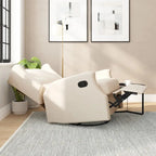 Fauteuil inclinable manuel à oreilles, pivotant et coulissant, crème/gris clair/gris foncé, 3 positions, 1 place