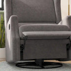Fauteuil inclinable manuel à oreilles, pivotant et coulissant, crème/gris clair/gris foncé, 3 positions, 1 place