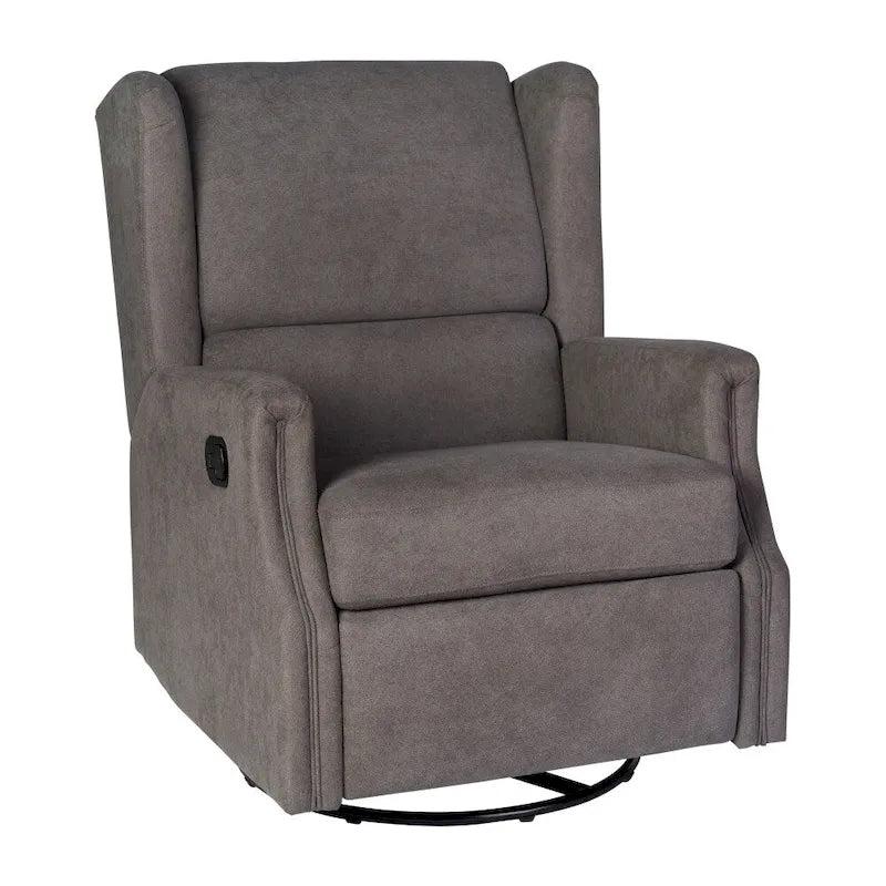 Fauteuil inclinable manuel à oreilles, pivotant et coulissant, crème/gris clair/gris foncé, 3 positions, 1 place