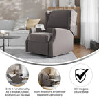 Fauteuil inclinable manuel à oreilles, pivotant et coulissant, crème/gris clair/gris foncé, 3 positions, 1 place