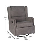Fauteuil inclinable manuel à oreilles, pivotant et coulissant, crème/gris clair/gris foncé, 3 positions, 1 place