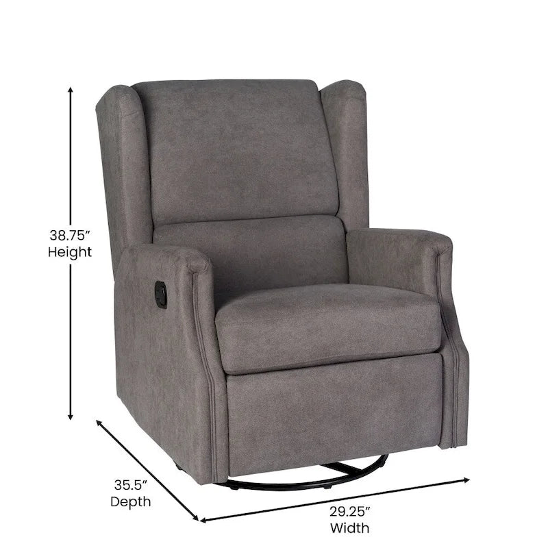 Fauteuil inclinable manuel à oreilles, pivotant et coulissant, crème/gris clair/gris foncé, 3 positions, 1 place