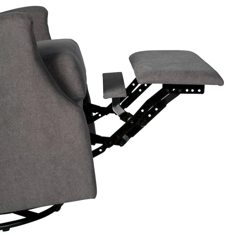 Fauteuil inclinable manuel à oreilles, pivotant et coulissant, crème/gris clair/gris foncé, 3 positions, 1 place