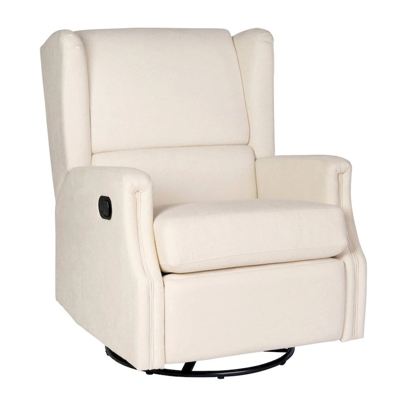 Fauteuil inclinable manuel à oreilles, pivotant et coulissant, crème/gris clair/gris foncé, 3 positions, 1 place