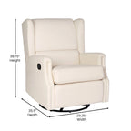 Fauteuil inclinable manuel à oreilles, pivotant et coulissant, crème/gris clair/gris foncé, 3 positions, 1 place