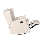Fauteuil inclinable manuel à oreilles, pivotant et coulissant, crème/gris clair/gris foncé, 3 positions, 1 place