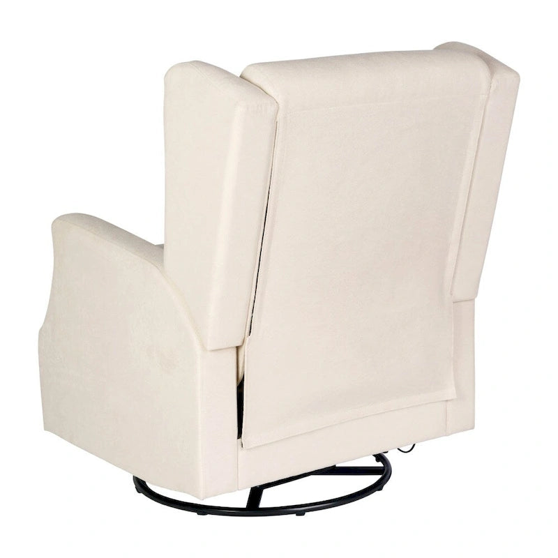 Fauteuil inclinable manuel à oreilles, pivotant et coulissant, crème/gris clair/gris foncé, 3 positions, 1 place