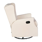 Fauteuil inclinable manuel à oreilles, pivotant et coulissant, crème/gris clair/gris foncé, 3 positions, 1 place