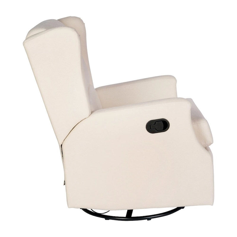 Fauteuil inclinable manuel à oreilles, pivotant et coulissant, crème/gris clair/gris foncé, 3 positions, 1 place