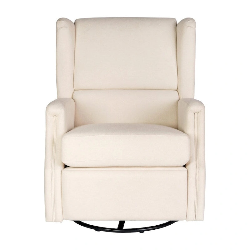 Fauteuil inclinable manuel à oreilles, pivotant et coulissant, crème/gris clair/gris foncé, 3 positions, 1 place