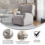 Fauteuil inclinable manuel à oreilles, pivotant et coulissant, crème/gris clair/gris foncé, 3 positions, 1 place