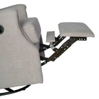 Fauteuil inclinable manuel à oreilles, pivotant et coulissant, crème/gris clair/gris foncé, 3 positions, 1 place
