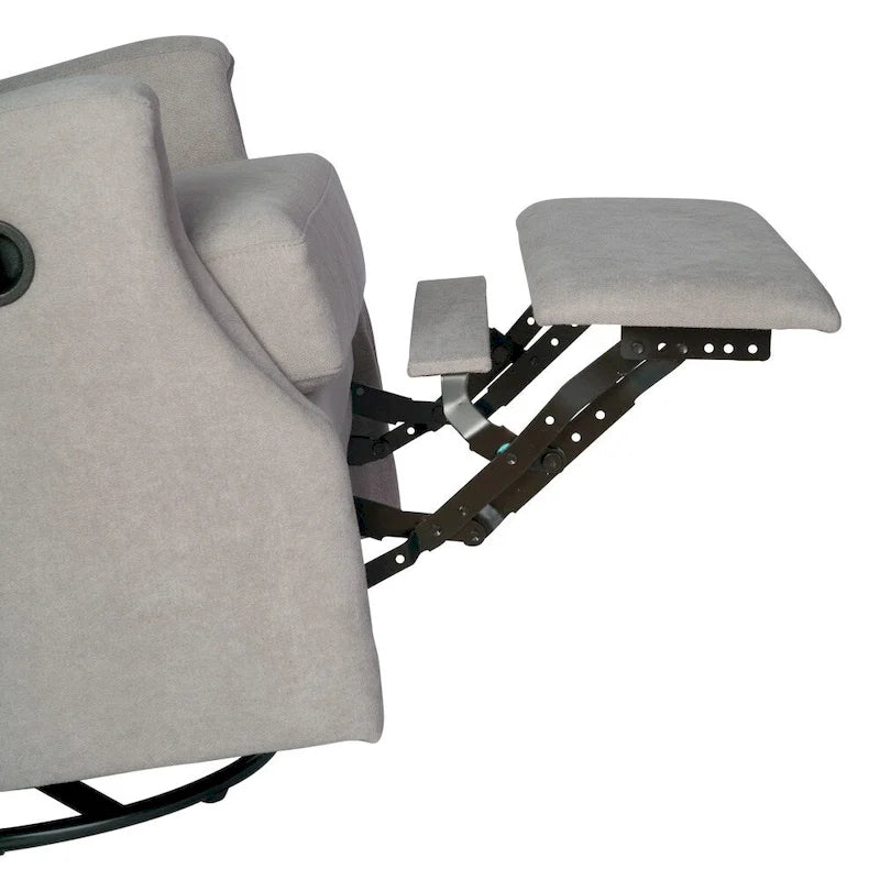 Fauteuil inclinable manuel à oreilles, pivotant et coulissant, crème/gris clair/gris foncé, 3 positions, 1 place