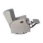 Fauteuil inclinable manuel à oreilles, pivotant et coulissant, crème/gris clair/gris foncé, 3 positions, 1 place