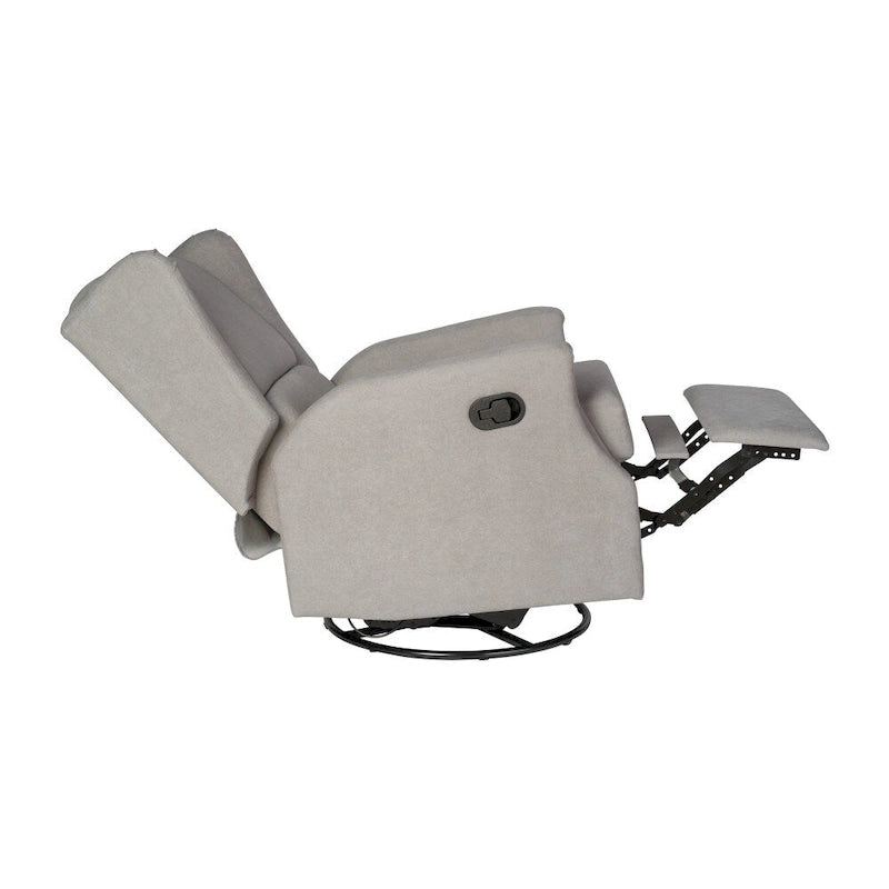 Fauteuil inclinable manuel à oreilles, pivotant et coulissant, crème/gris clair/gris foncé, 3 positions, 1 place