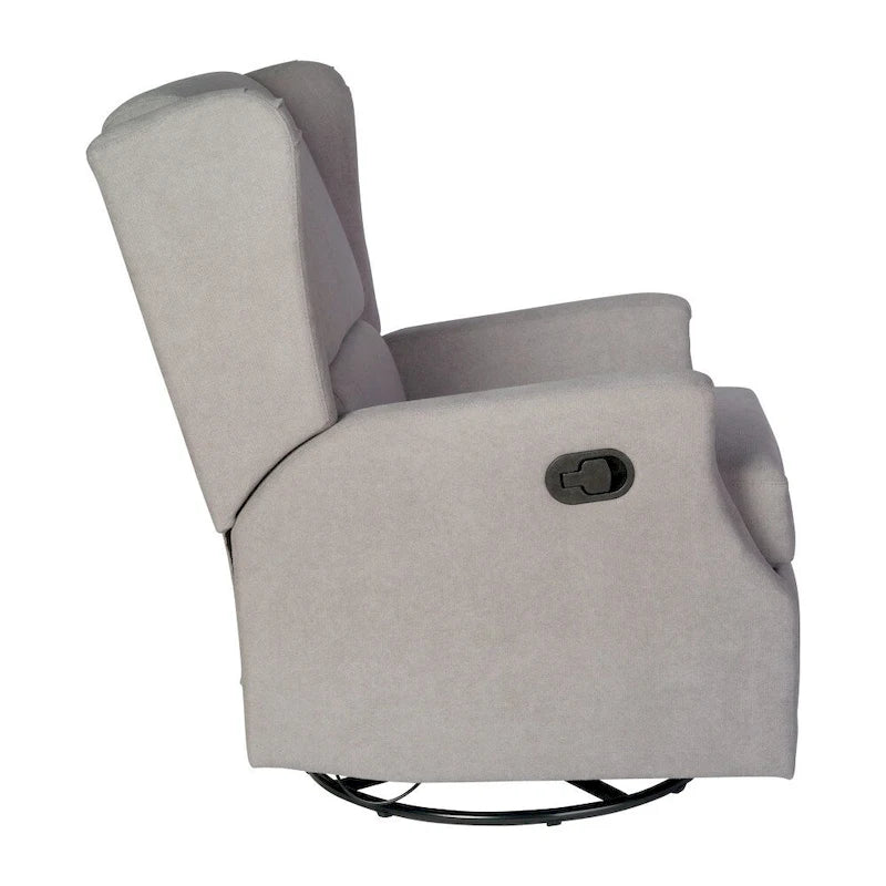 Fauteuil inclinable manuel à oreilles, pivotant et coulissant, crème/gris clair/gris foncé, 3 positions, 1 place