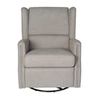 Fauteuil inclinable manuel à oreilles, pivotant et coulissant, crème/gris clair/gris foncé, 3 positions, 1 place