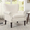 COZYMAN Fauteuil Moderne en Bois Massif Tissu/Similicuir Rembourré pour Salon