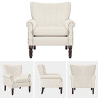 COZYMAN Fauteuil Moderne en Bois Massif Tissu/Similicuir Rembourré pour Salon
