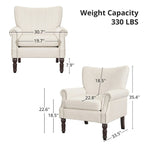 COZYMAN Fauteuil Moderne en Bois Massif Tissu/Similicuir Rembourré pour Salon