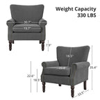 COZYMAN Fauteuil Moderne en Bois Massif Tissu/Similicuir Rembourré pour Salon
