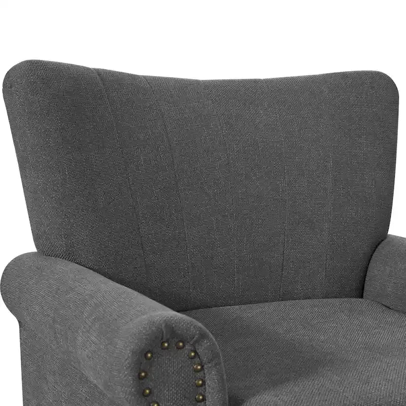 COZYMAN Fauteuil Moderne en Bois Massif Tissu/Similicuir Rembourré pour Salon