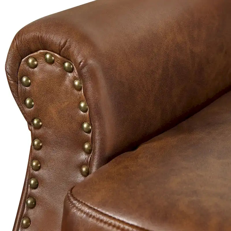 COZYMAN Fauteuil Moderne en Bois Massif Tissu/Similicuir Rembourré pour Salon