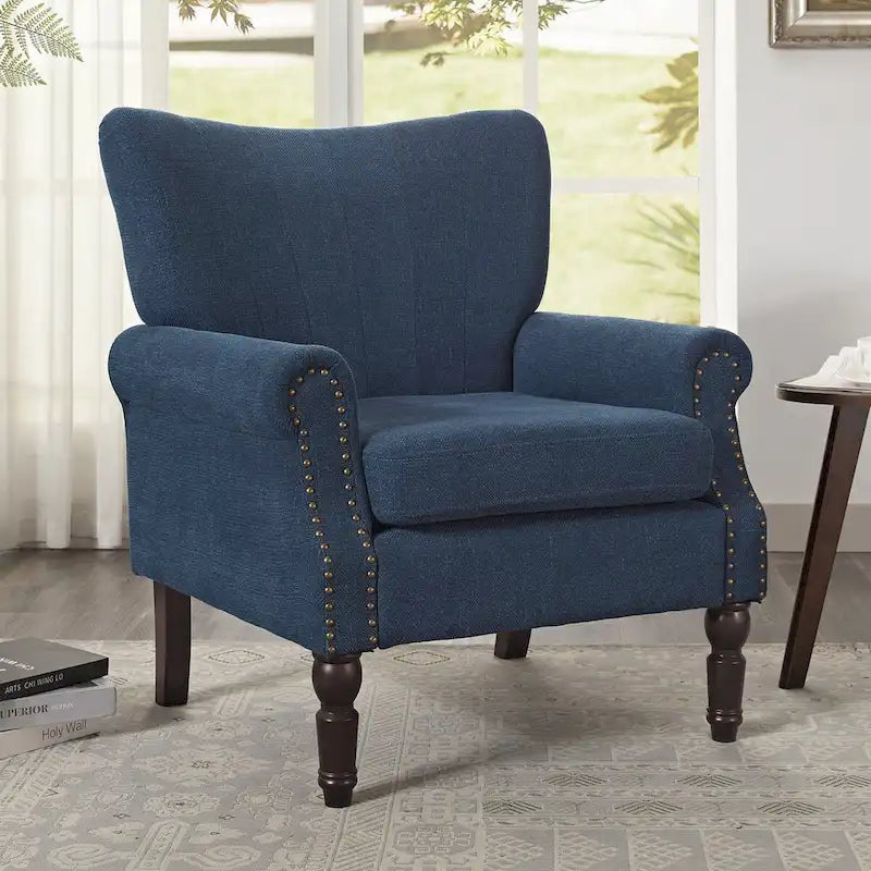 COZYMAN Fauteuil Moderne en Bois Massif Tissu/Similicuir Rembourré pour Salon