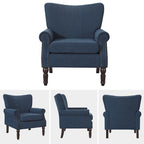 COZYMAN Fauteuil Moderne en Bois Massif Tissu/Similicuir Rembourré pour Salon