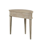 Console demi-lune avec porte cannelée et poignée en bronze, bois de blé recyclé, 31"L x 14"P x 30"H