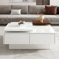 Table basse carrée en bois finition haute brillance