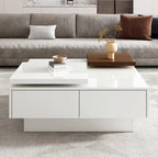 Table basse carrée en bois finition haute brillance