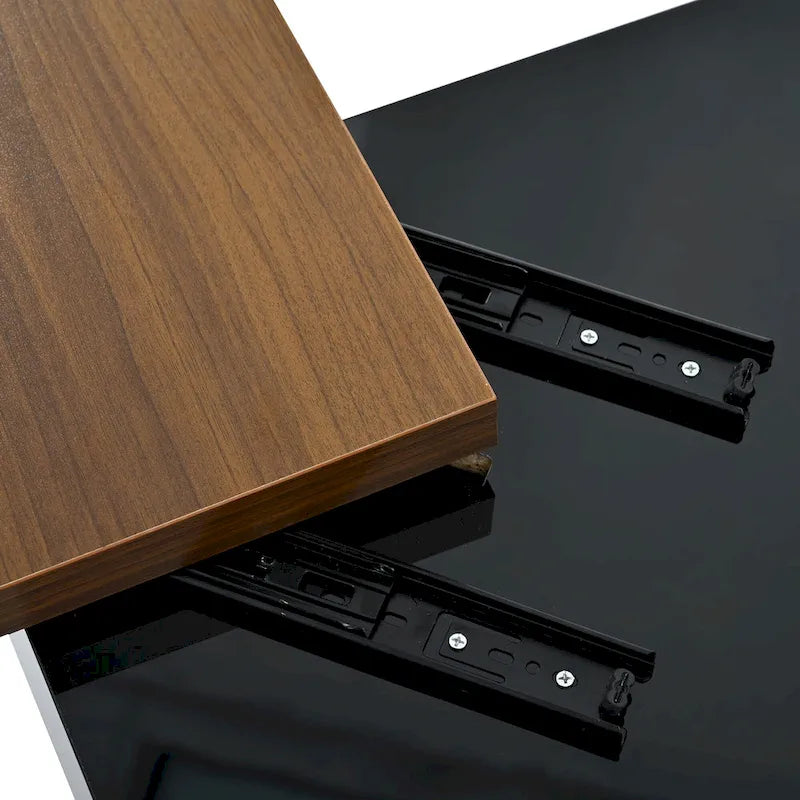 Table basse carrée en bois finition haute brillance