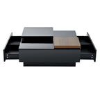 Table basse carrée en bois finition haute brillance